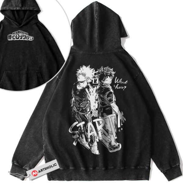 Deku and Katsuki Bakugo Hoodie, MHA Hoodie, Anime Hoodie, Vintage Hoodie 2-Sided