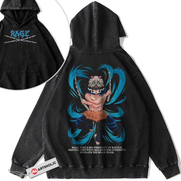 Inosuke Hashibira Hoodie, Demon Slayer Hoodie, Anime Hoodie, Vintage Hoodie 2-Sided