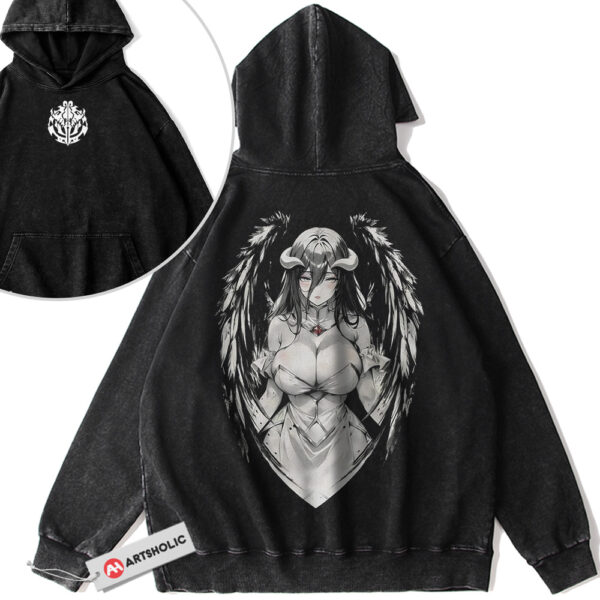 Albedo Hoodie, Overlord Hoodie, Anime Hoodie, Vintage Hoodie 2-Sided