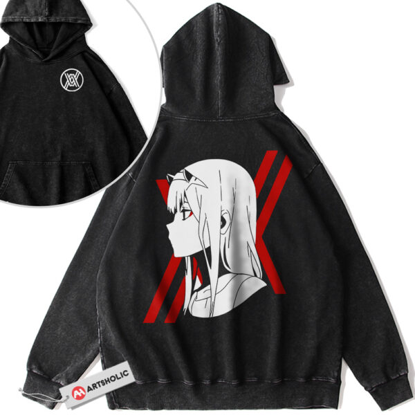 Zero Two Hoodie, Darling in the Franxx Hoodie, Anime Hoodie, Vintage Hoodie 2-Sided