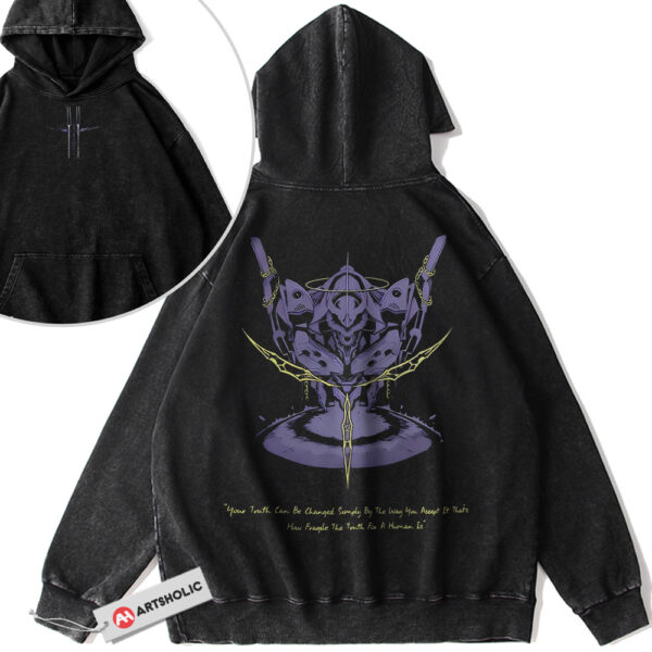 Evangelion Unit-01 Hoodie, Neon Genesis Evangelion Hoodie, Anime Hoodie, Vintage Hoodie 2-Sided