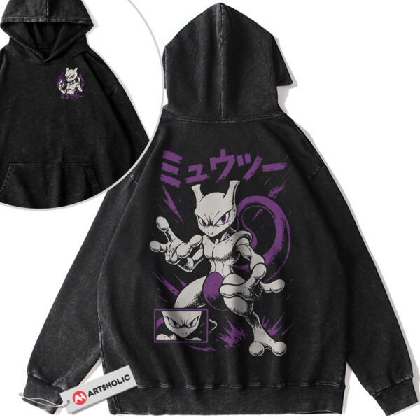 Mewtwo Hoodie, Pokemon Hoodie, Anime Hoodie, Vintage Hoodie 2-Sided