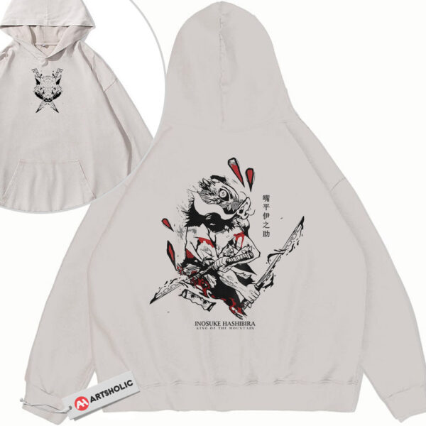 Inosuke Hashibira Hoodie, Demon Slayer Hoodie, Anime Hoodie, Vintage Hoodie 2-Sided