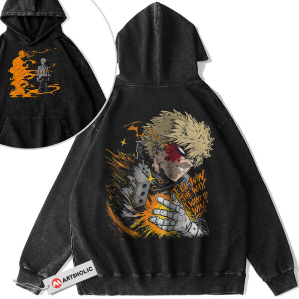 Katsuki Bakugo Hoodie, Kacchan Hoodie, MHA Hoodie, Anime Hoodie, Vintage Hoodie 2-Sided