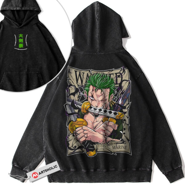 Roronoa Zoro Hoodie, One Piece Hoodie, Anime Hoodie, Vintage Hoodie 2-Sided