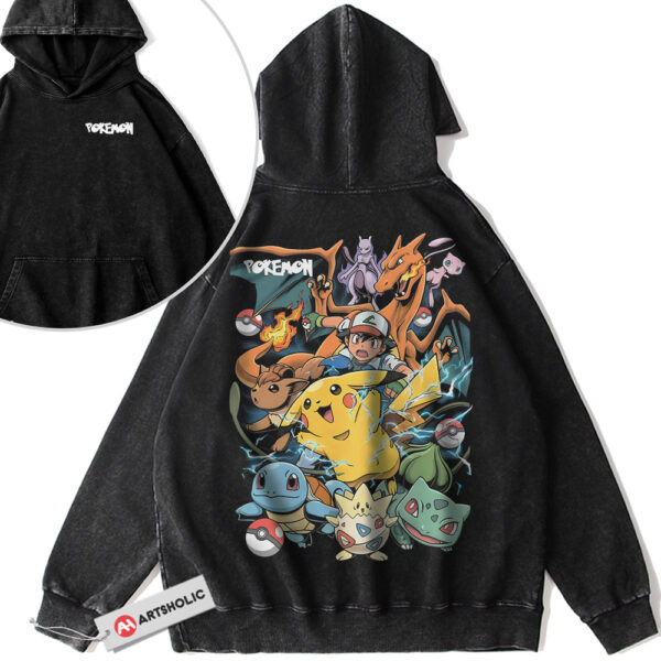 Pokemon Hoodie, Anime Hoodie, Vintage Hoodie 2-Sided