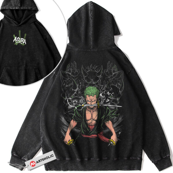 Roronoa Zoro Hoodie, One Piece Hoodie, Anime Hoodie, Vintage Hoodie 2-Sided