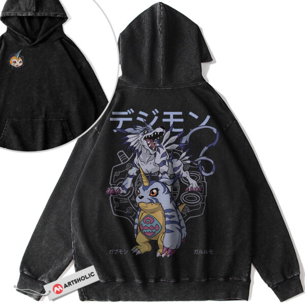 Gabumon Hoodie, Garurumon Hoodie, Digimon Hoodie, Anime Hoodie, Vintage Hoodie 2-Sided