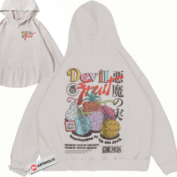 Devil Fruit Hoodie, One Piece Hoodie, Anime Hoodie, Vintage Hoodie 2-Sided