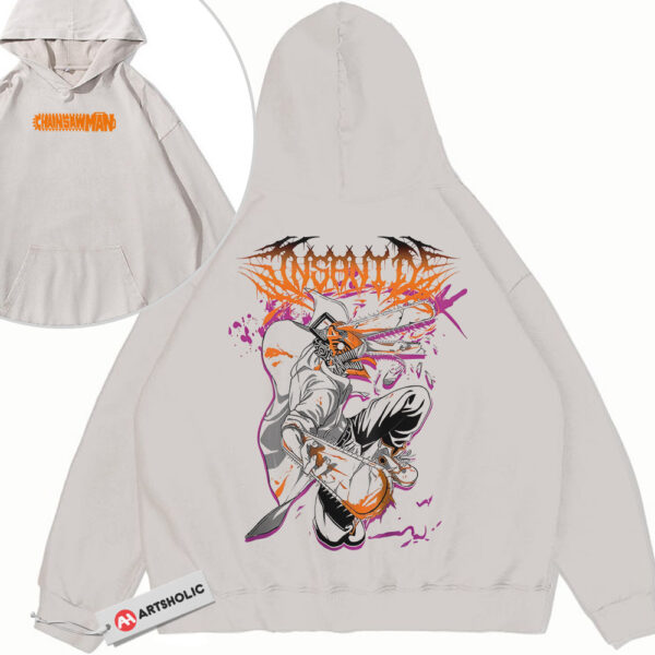 Denji Hoodie, Chainsaw Man Hoodie, Anime Hoodie, Vintage Hoodie 2-Sided