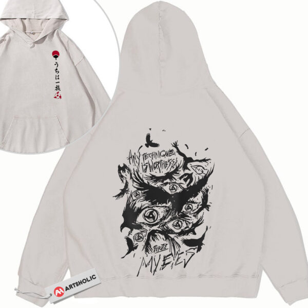 Sharingan Hoodie, Naruto Hoodie, Anime Hoodie, Vintage Hoodie 2-Sided