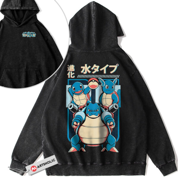 Squirtle Hoodie, Wartortle Hoodie, Blastoise Hoodie, Pokemon Hoodie, Anime Hoodie, Vintage Hoodie 2-Sided