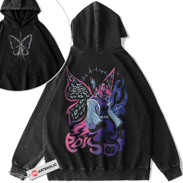 Shinobu Kocho Hoodie, Demon Slayer Hoodie, Anime Hoodie, Vintage Hoodie 2-Sided