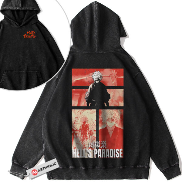 Gabimaru Hoodie, Hell's Paradise Hoodie, Anime Hoodie, Vintage Hoodie 2-Sided