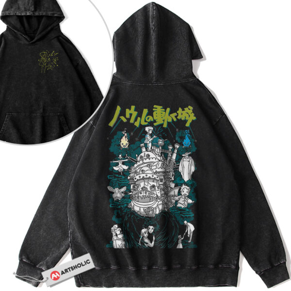 Howl's Moving Castle Hoodie, Studio Ghibli Hoodie, Anime Hoodie, Vintage Hoodie 2-Sided