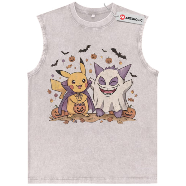 Pikachu and Gengar Tank Top, Halloween Tank Top, Pokemon Tank Top, Anime Tank Top, Vintage Tank Top
