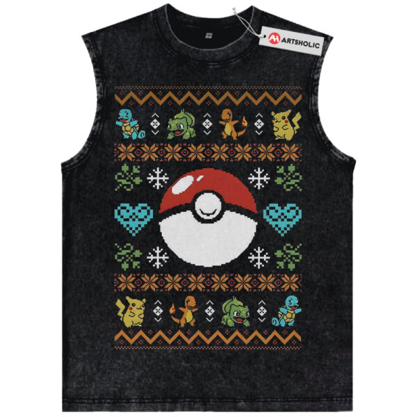 Pokemon Tank Top, PKM Tank Top, Christmas Tank Top, Anime Tank Top, Vintage Tank Top