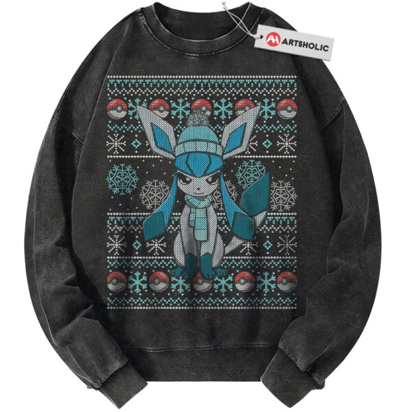 Glaceon Sweatshirt, Christmas Sweatshirt, Pokemon Sweatshirt, PKM Sweatshirt, Anime Sweatshirt, Vintage Sweater