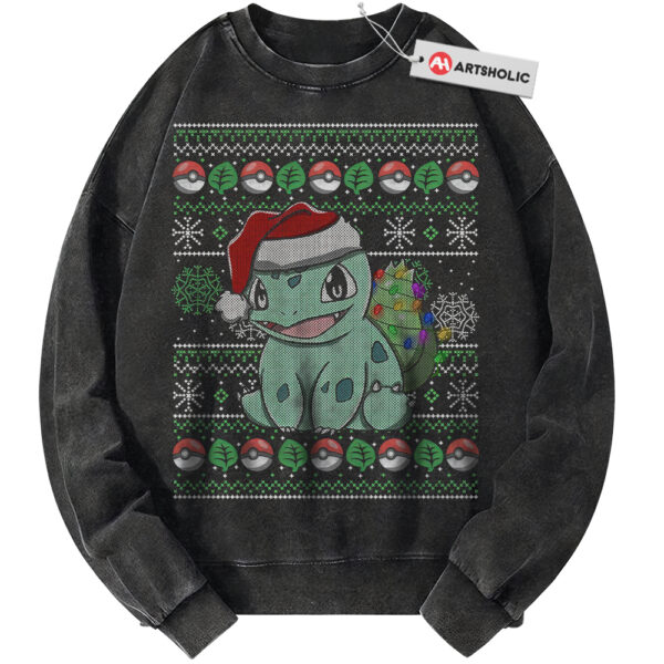 Bulbasaur Sweatshirt, Christmas Sweatshirt, Pokemon Sweatshirt, PKM Sweatshirt, Anime Sweatshirt, Vintage Sweater