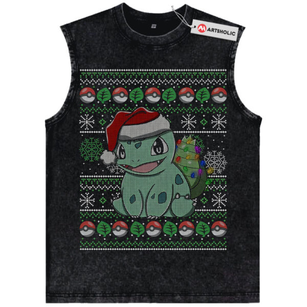 Bulbasaur Tank Top, Christmas Tank Top, Pokemon Tank Top, PKM Tank Top, Anime Tank Top, Vintage Tank Top