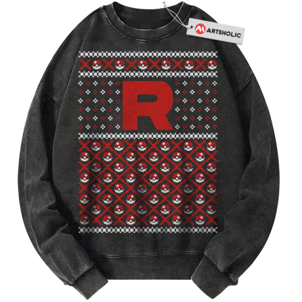 Team Rocket Sweatshirt, Christmas Sweatshirt, Pokemon Sweatshirt, PKM Sweatshirt, Anime Sweatshirt, Vintage Sweater
