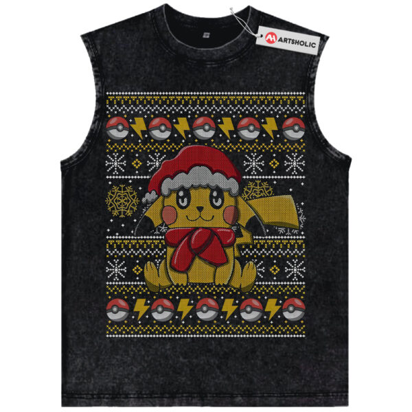 Pikachu Tank Top, Pokemon Tank Top, Christmas Tank Top, Anime Tank Top, Vintage Tank Top