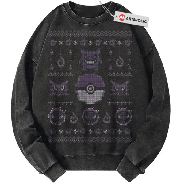 Gengar Haunter and Gatsly Sweatshirt, Pokemon Sweatshirt, Christmas Sweatshirt, Anime Sweatshirt, Vintage Sweater