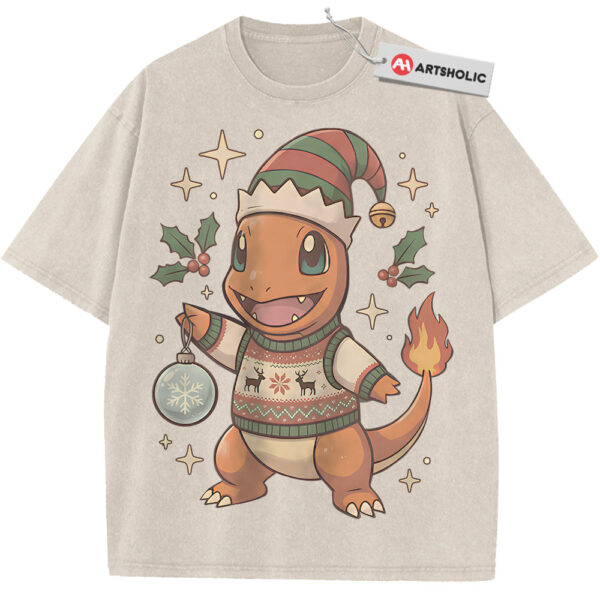 Charmander Shirt, Christmas Shirt, Pokemon Shirt, PKM Shirt, Anime Shirt, Vintage Tee