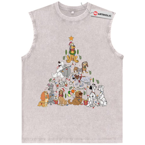 Disney Dogs Tank Top, Christmas Tank Top, Winter Disney Tank Top, Animated Tank Top, Vintage Tank Top