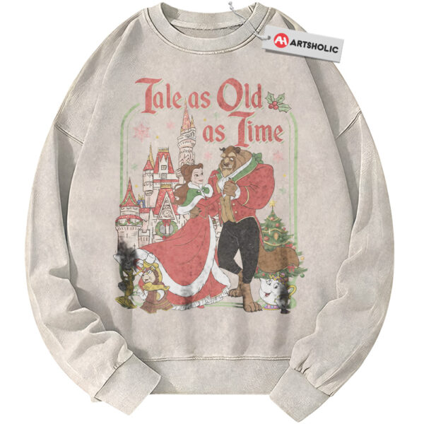 Beauty and the Beast Sweatshirt, Christmas Sweatshirt, Animated Sweatshirt, Vintage Sweater