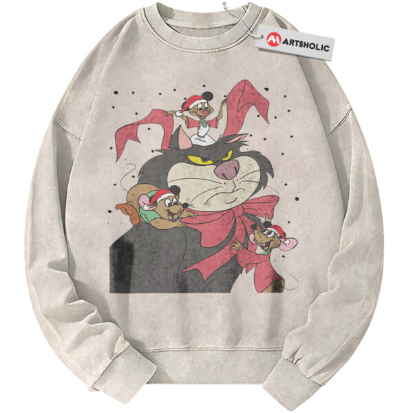 Lucifer Cat Sweatshirt, Cinderella Sweatshirt, Animated Sweatshirt, Vintage Sweater