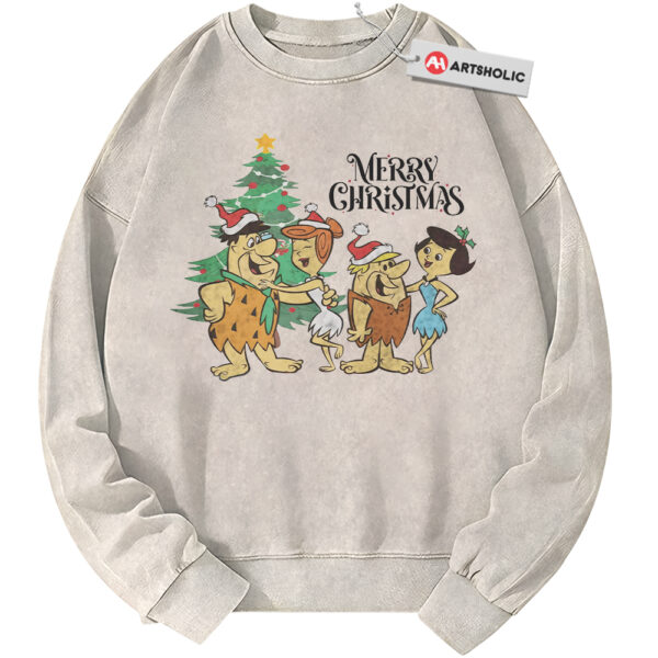 Flintstone Sweatshirt, Christmas Sweatshirt, Disney Sweatshirt, Animated Sweatshirt, Vintage Sweater