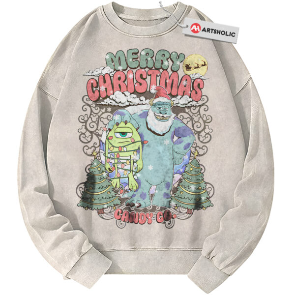 Mike Wazowski and James P. Sullivan Sweatshirt, Monsters, Inc Sweatshirt, Christmas Sweatshirt, Animated Sweatshirt, Vintage Sweater