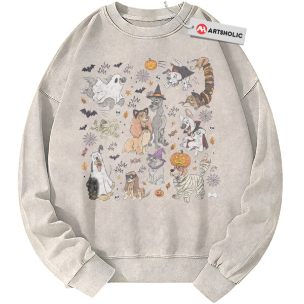 Disney Dogs Sweatshirt, Halloween Sweatshirt, Autumn Disney Sweatshirt, Animated Sweatshirt, Vintage Sweater