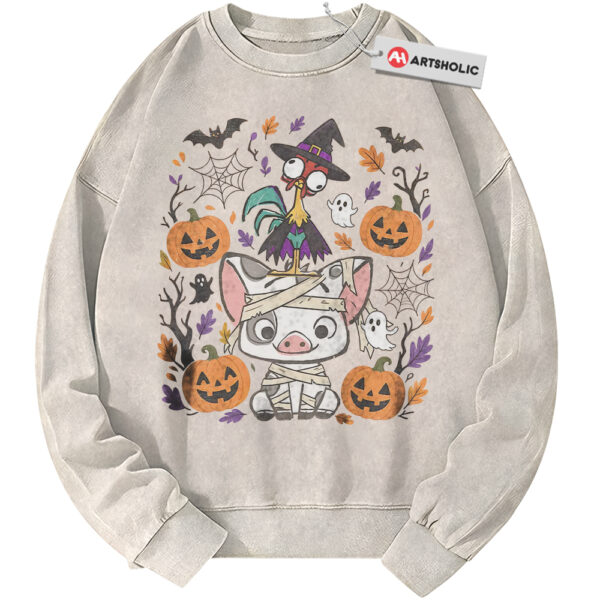 Pua and Hei Hei Sweatshirt, Moana Sweatshirt, Halloween Sweatshirt, Disney Sweatshirt, Animated Sweatshirt, Vintage Sweater