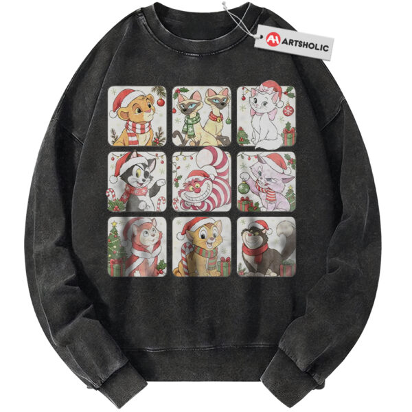 Disney Cats Sweatshirt, Christmas Sweatshirt, Winter Disney Sweatshirt, Animated Sweatshirt, Vintage Sweater