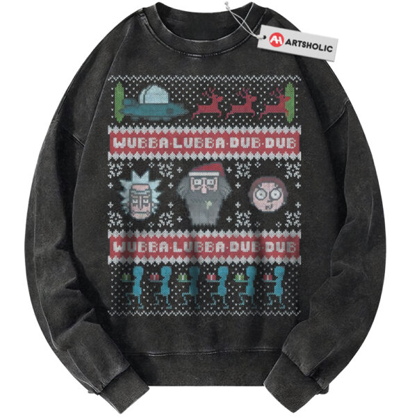 Rick and Morty Sweatshirt, Christmas Sweatshirt, Animated Sweatshirt, Vintage Sweater
