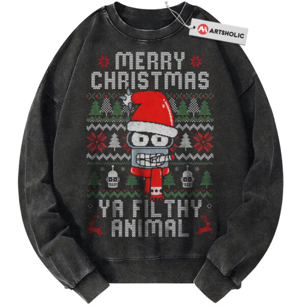 Bender Sweatshirt, Futurama Sweatshirt, Christmas Sweatshirt, Animated Sweatshirt, Vintage Sweater