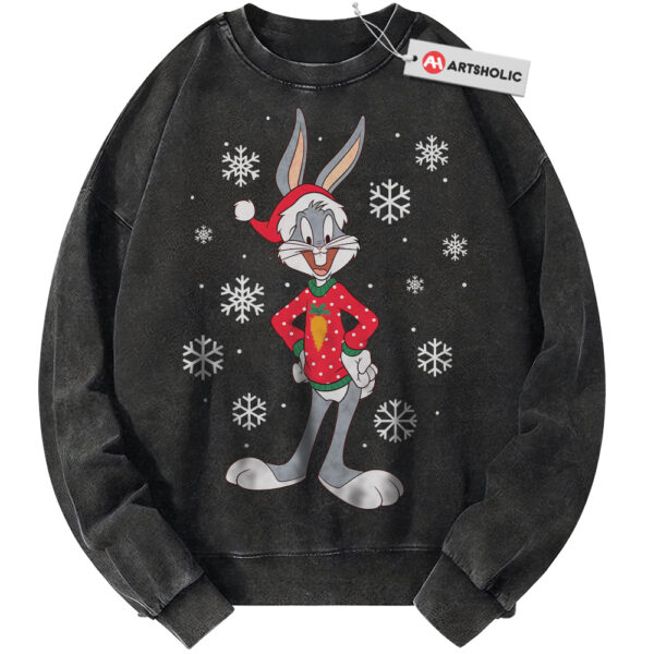Bugs Bunny Sweatshirt, Looney Tunes Sweatshirt, Christmas Sweatshirt, Animated Sweatshirt, Vintage Sweater