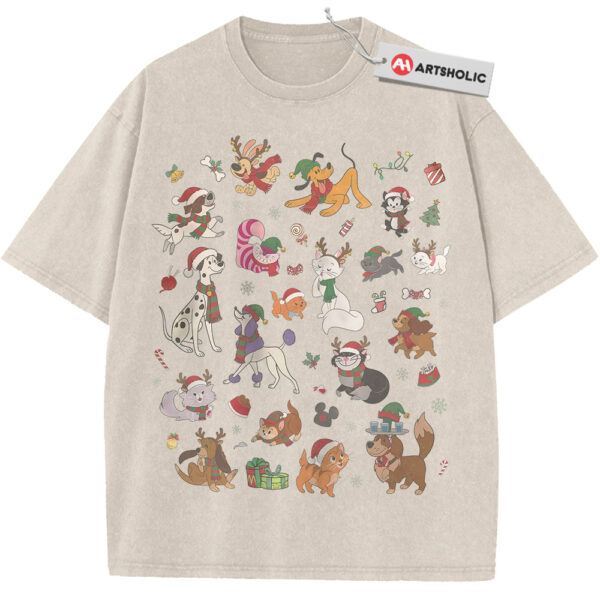 Disney Dog and Cat Characters Shirt, Christmas Shirt, Animated Shirt, Vintage T-Shirt