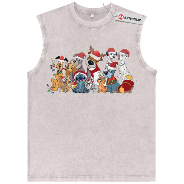Disney Dogs Tank Top, Christmas Tank Top, Winter Disney Tank Top, Animated Tank Top, Vintage Tank Top