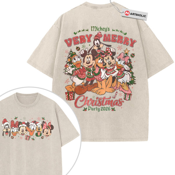 Donald Duck Shirt, Mickey Mouse Shirt, Goofy Shirt, Pluto Shirt, Christmas Shirt, Disney Shirt, Animated Shirt, Vintage Tee 2-Sided