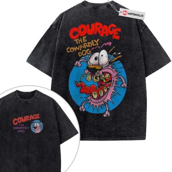Courage the Cowardly Dog Shirt, Animated Shirt, Vintage Tee 2-Sided