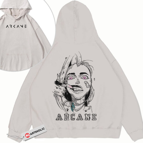 Jinx Hoodie, Arcane Hoodie, League of Legends Hoodie, Vintage Hoodie 2-Sided