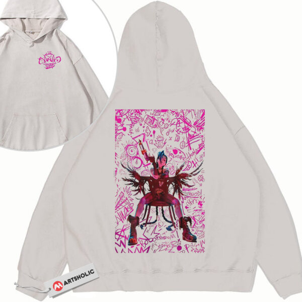 Jinx Hoodie, Arcane Hoodie, League of Legends Hoodie, Vintage Hoodie 2-Sided
