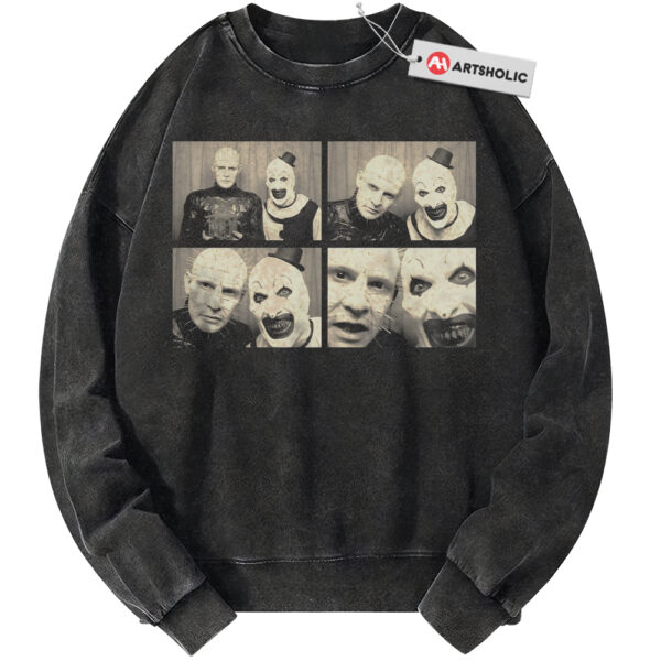 Pinhead Sweatshirt, Art the Clown Sweatshirt, Halloween Sweatshirt, Horror Sweatshirt, Vintage Sweater