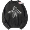 Skeleton Sweatshirt, Halloween Sweatshirt, Horror Sweatshirt, Vintage Sweater