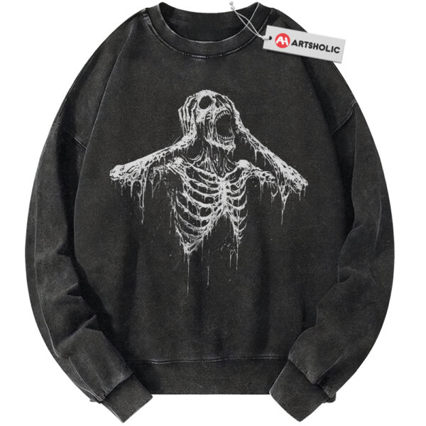 Skeleton Sweatshirt, Halloween Sweatshirt, Horror Sweatshirt, Vintage Sweater