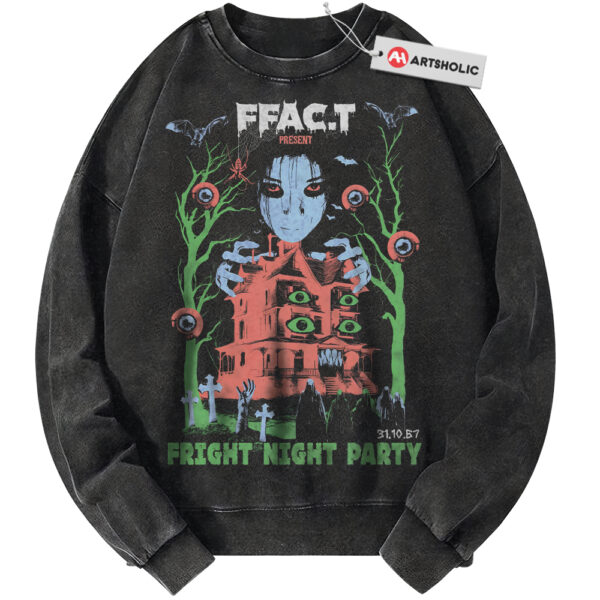 Fright Night Party Sweatshirt, Halloween Sweatshirt, Horror Sweatshirt, Vintage Sweater