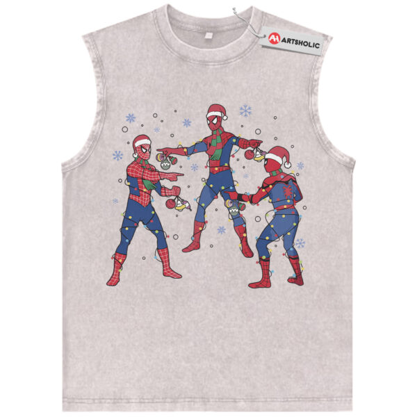 Spider-Man Tank Top, Christmas Tank Top, Marvel Comics Tank Top, Vintage Tank Top